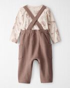 Baby 2-Piece Organic Overall Set in Autumn Grove Print, image 2 of 6 slides