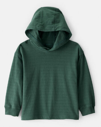 Toddler Boy Cotton Long-Sleeve Hooded Top - Green, 