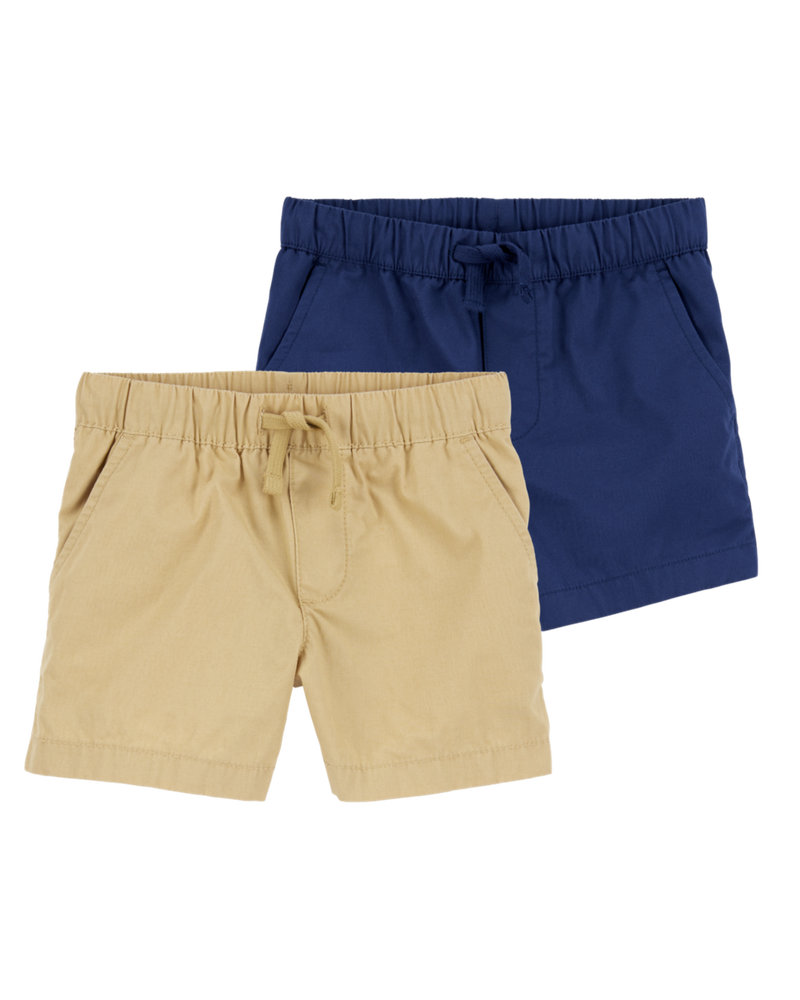 Toddler 2-Pack Pull-On Poplin Shorts, image 1 of 11 slides