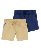 Toddler 2-Pack Pull-On Poplin Shorts, image 1 of 11 slides