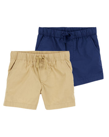 Toddler 2-Pack Pull-On Poplin Shorts, 