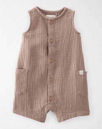 Baby Organic Cotton Gauze Romper, 