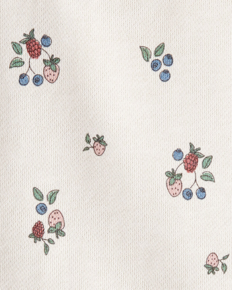 Baby Organic Cotton French Terry Sweatshirt in Berry Blossom Print, image 3 of 4 slides
