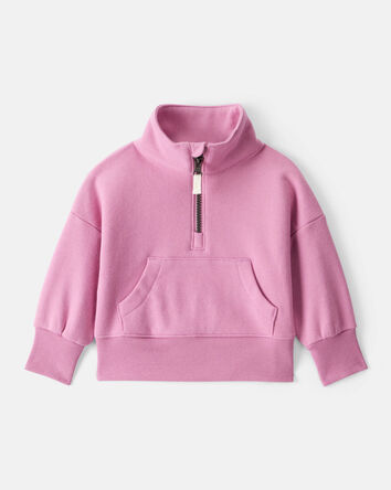 Baby Girl DayDream Fleece Long-Sleeve Quarter-Zip Pullover Sweatshirt - Pink, 
