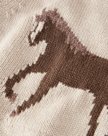 Baby Organic Cotton Horse Sweater Knit, 