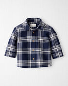 Baby Boy Organic Cotton Button-Front Flannel Shirt, image 1 of 4 slides