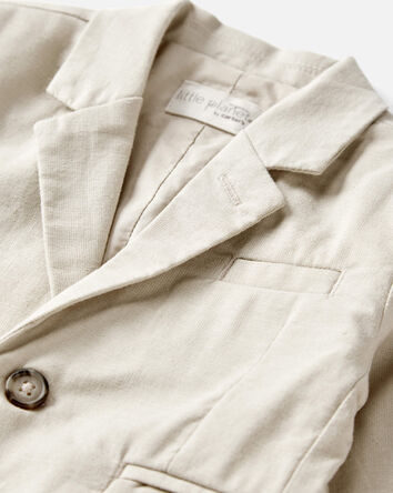 Baby Linen Blazer Made with Organic Cotton - Khaki, 