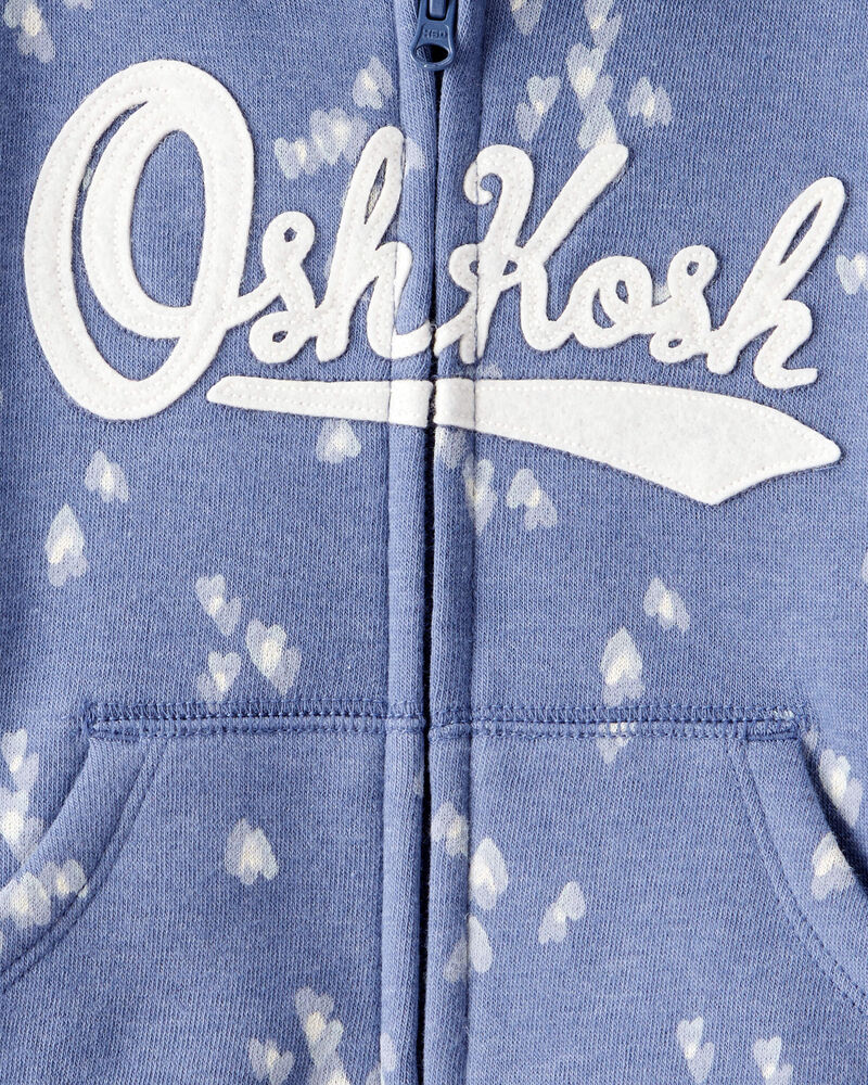 Baby Girl 2-Piece DayDream Fleece Heart Fleece Jacket & Joggers Set - Blue, image 4 of 7 slides