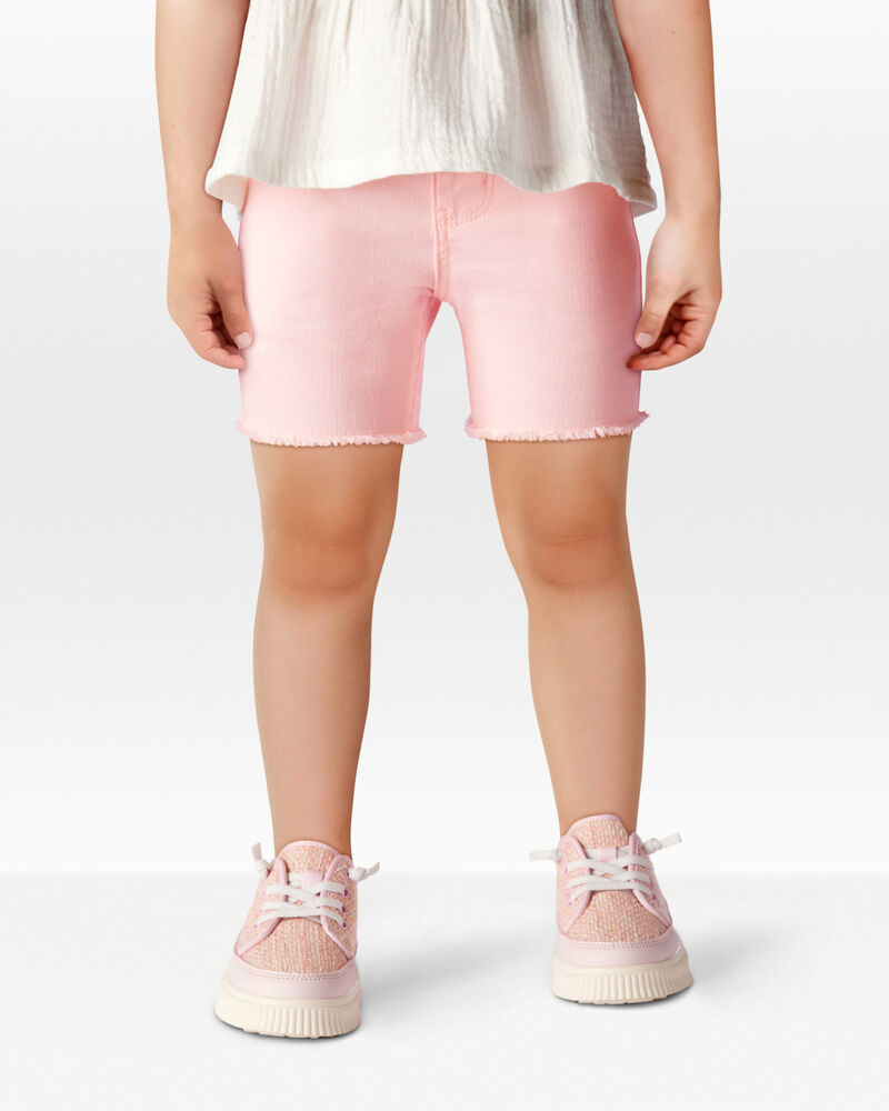 Toddler Iconic Denim Shorts: Frayed Hem - Pink, image 2 of 6 slides