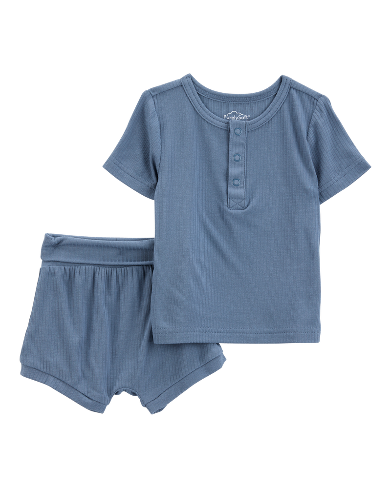 Baby Boy 2-Piece PurelySoft Outfit Set - Navy, image 1 of 5 slides