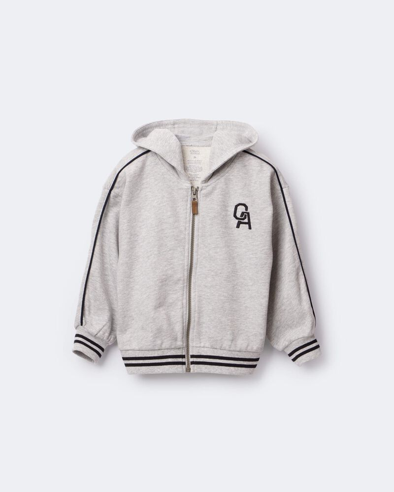 Toddler Boy Zip-Up Hoodie - Heather Grey, image 2 of 7 slides