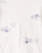 Baby 4-Pack Safari Print Cotton Long-Sleeve Multipack Bodysuits - Ivory/Yellow, image 3 of 6 slides