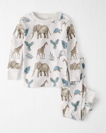Baby Safari Print Organic Cotton 2-Piece Pajamas, 