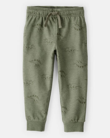 Toddler Boy Dinosaur French Terry Jogger - Green, 