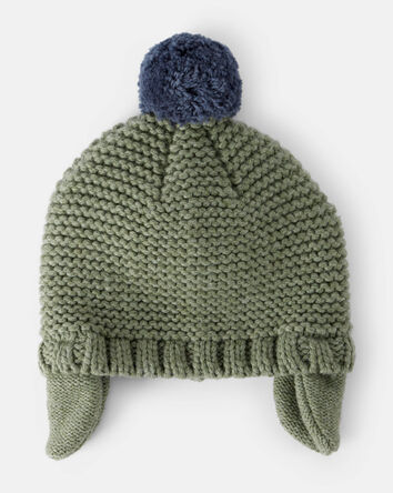 Baby Boy Pom Winter Hat - Green, 