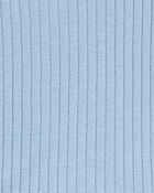 Toddler Solid Ribbed Cotton Blend 2-Piece Pajamas - Blue, image 2 of 3 slides