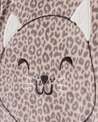 Toddler Girl Leopard DreamPlush Long-Sleeve Snug Fit 2-Piece Pajamas - Brown, image 2 of 4 slides