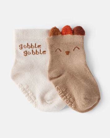 Baby 2-Pack Thanksgiving Turkey Socks , 