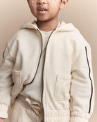 Toddler Girl Zip-Up Hoodie - Cream, image 3 of 7 slides