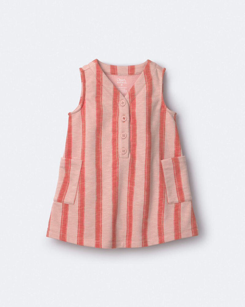 Toddler Girl Striped Pocket Dress - Orange, image 2 of 6 slides