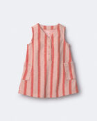 Toddler Girl Striped Pocket Dress - Orange, image 2 of 6 slides