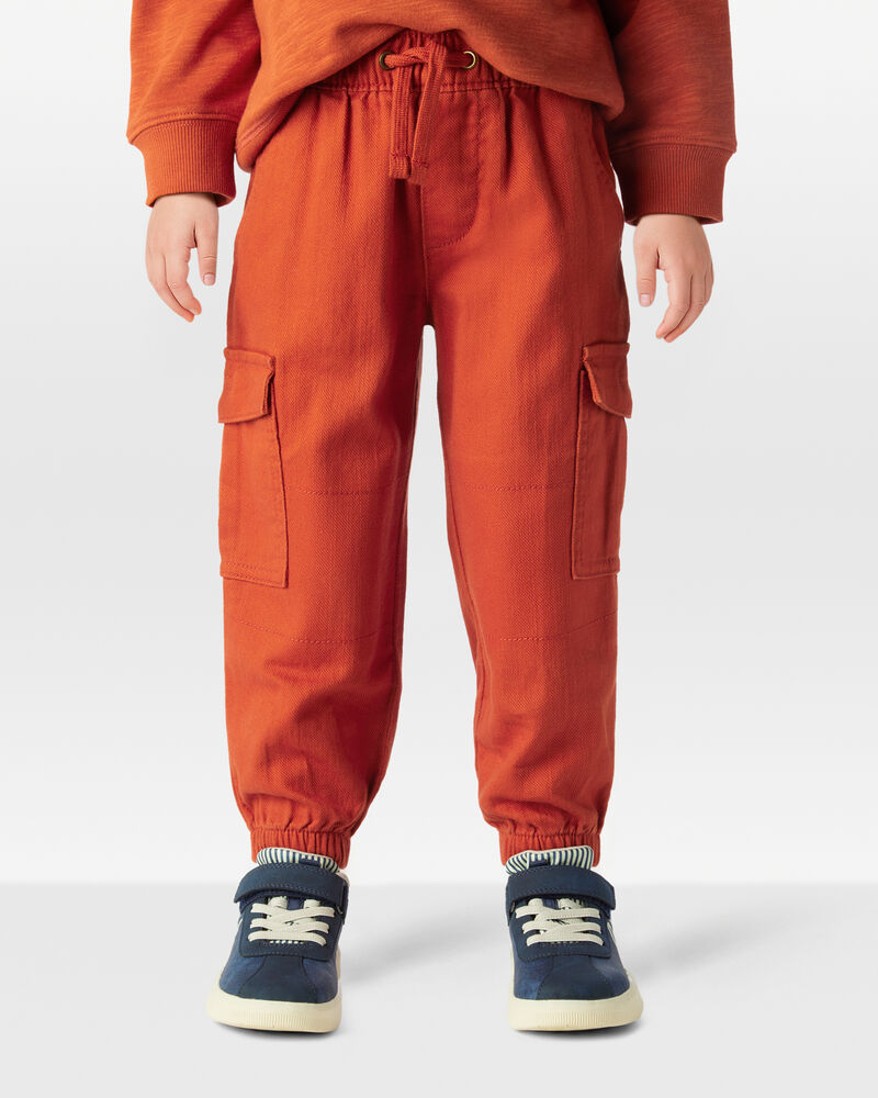 Toddler Boy Cotton Fashion Cargo Pants - Orange, image 3 of 7 slides