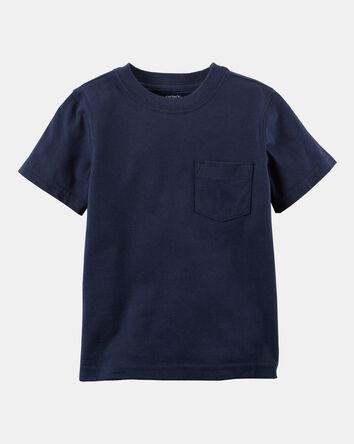 Baby Solid Short-Sleeve Pocket Tee - Navy, 