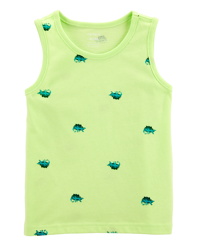 Toddler Boy Dinosaur Graphic Tank - Neon Yellow, image 1 of 3 slides