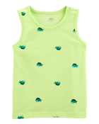 Toddler Boy Dinosaur Graphic Tank - Neon Yellow, image 1 of 3 slides