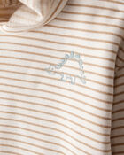 Toddler Boy 2-Piece Dinosaur Hoodie & Pant Set - Cream/Brown, image 6 of 7 slides