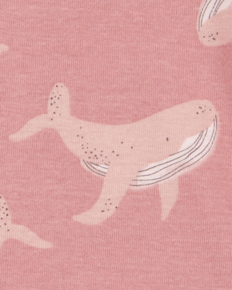 Baby Whale Print Snug Fit Cotton 4-Piece Pajamas, image 2 of 4 slides
