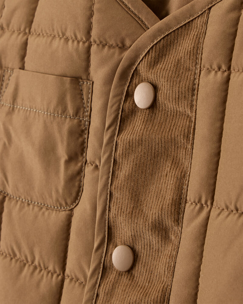 Toddler Boy Sleeveless Puffer Vest - Brown, image 2 of 4 slides