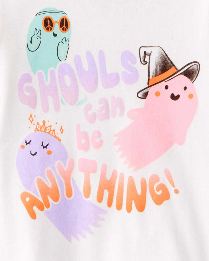 Toddler Girl 2-Piece "Ghouls Can Be Anything" Halloween 100% Snug Fit Cotton Pajamas - Ivory, image 3 of 4 slides
