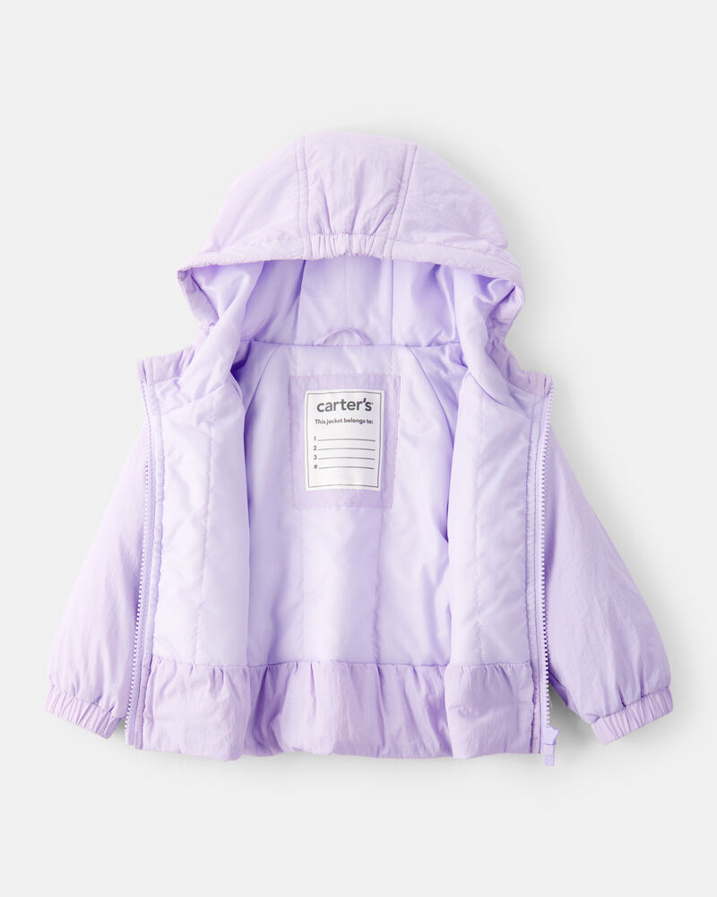 Baby Girl Long-Sleeve Midweight Jacket - Purple, image 2 of 3 slides