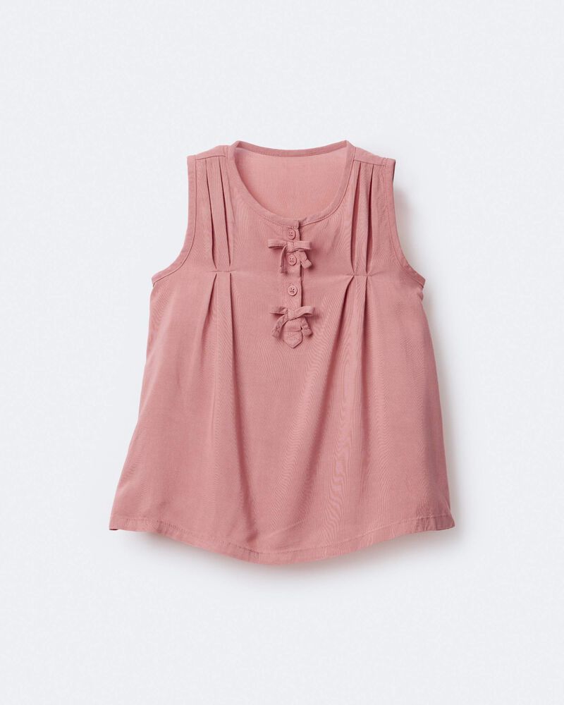 Toddler Girl Sleeveless Bow Top - Pink, image 2 of 6 slides