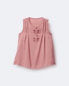 Toddler Girl Sleeveless Bow Top - Pink, image 2 of 6 slides