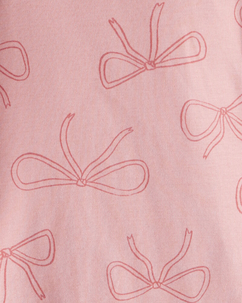 Baby Girl Ballet Print 100% Cotton Long-Sleeve 4-Piece Pajamas - Pink/White, image 3 of 4 slides