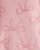 Baby Girl Ballet Print 100% Cotton Long-Sleeve 4-Piece Pajamas - Pink/White, image 3 of 4 slides