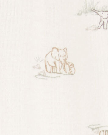 Baby 2-Piece 2-Way Zip Elephant Cotton Sleep & Play Pajamas & Cap Set, 