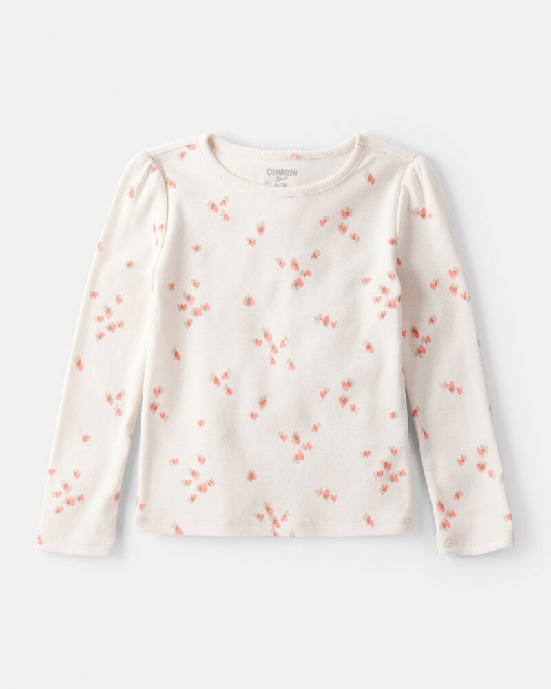 Toddler Girl 2-Piece Heart Print Cotton Long-Sleeve Dress - Brown, image 3 of 6 slides