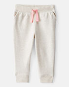 Baby Girl 2-Piece DayDream Fleece Fleece Hooded Zip-Up Jacket & Joggers Set - Cream, Pink, image 5 of 7 slides