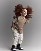 Toddler Girl Ruffle Sweater Vest - Tan, image 3 of 6 slides