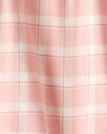 Toddler Girl Plaid Cotton Long-Sleeve Top - Pink, 