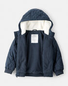 Toddler Boy Long-Sleeve Midweight Quilted Bomber Jacket - Navy, image 2 of 3 slides
