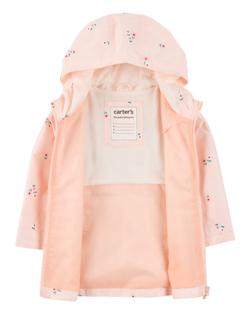 Toddler Girl Floral Rain Jacket - Pink, 