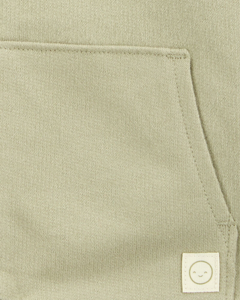 Baby Boy Zip-Up French Terry Hoodie - Green, image 2 of 3 slides