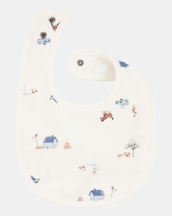 Baby 3-Pack Dog Bibs - Blue/Ivory, 