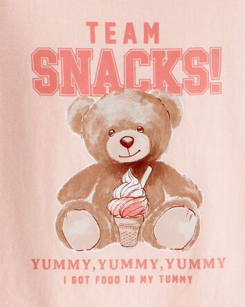 Toddler Girl Team Snacks Bear Long-Sleeve Graphic Tee - Pink, 