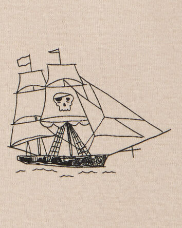 Toddler Boy Pirate Print Snug Fit 4-Piece Pajamas, 