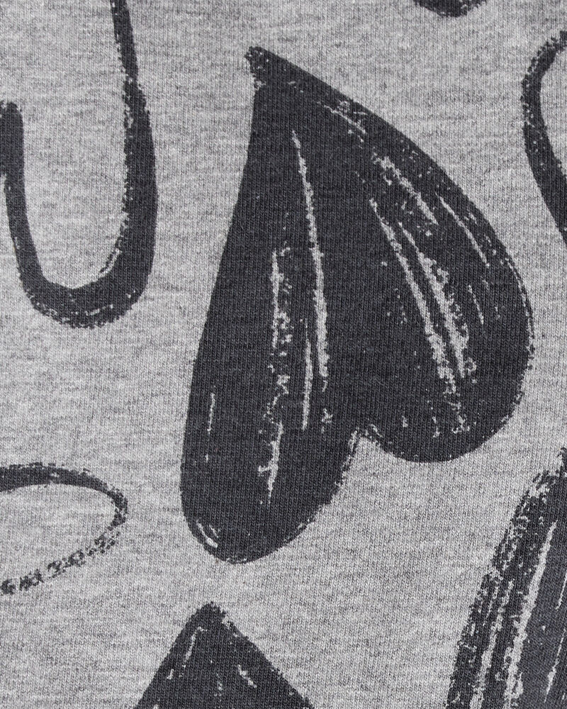 Baby Girl Heart Pull-On Flare Stretch Rib Leggings - Grey, image 3 of 4 slides